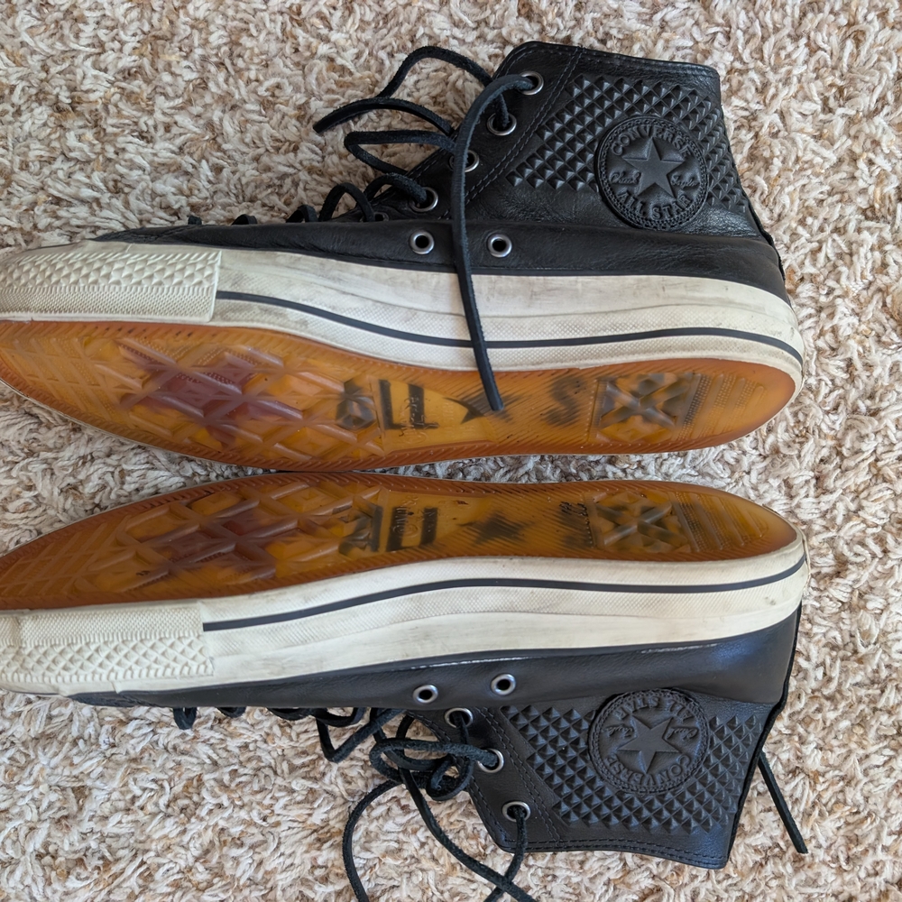 Varvatos Converse Black High-Top Leather Chuck Taylors